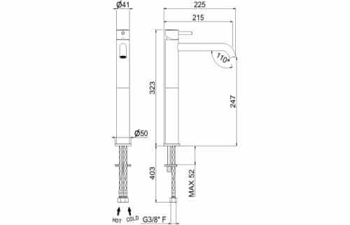 Vema Maira Tall Basin Mixer - Chrome - Image 3
