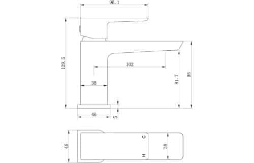 Berio Cloakroom Basin Mixer & Click Clack - Chrome - Image 3
