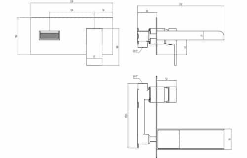 Marne Wall Mounted Basin Mixer - Image 3