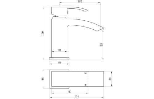 Corsica Mono Cloakroom Basin Mixer - Image 3