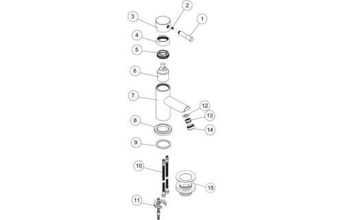 Sopra Cloakroom Basin Mixer w/Click Clack Waste - Image 2