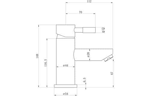 Sopra Cloakroom Basin Mixer w/Click Clack Waste - Image 3