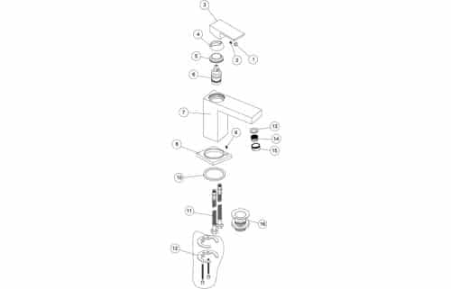 Zacara Mono Basin Mixer With Click Clack - Image 2