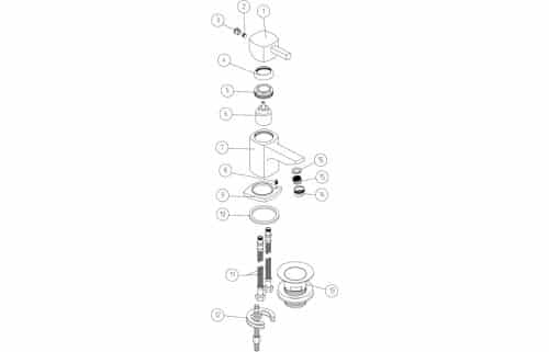 Toulon Mono Cloakroom Basin Mixer - Image 2