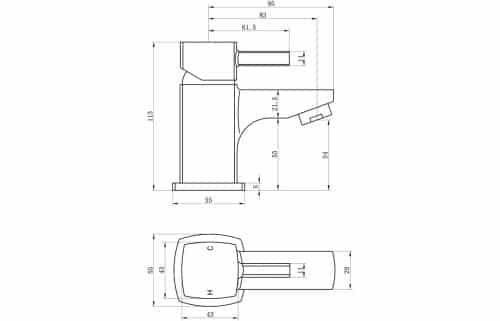 Toulon Mono Cloakroom Basin Mixer - Image 3