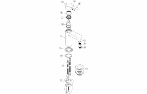 Abano Mono Basin Mixer with Click Clack - Image 2