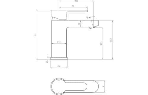 Abano Mono Basin Mixer with Click Clack - Image 3