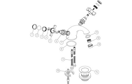 Bordon Basin Mixer w/Click Clack - Image 2