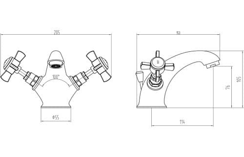 Bordon Basin Mixer w/Click Clack - Image 3