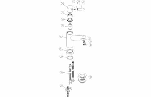 Liscia Basin Mixer w/Click-Clack Waste - Image 2
