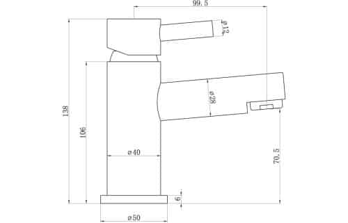 Liscia Basin Mixer w/Click-Clack Waste - Image 3