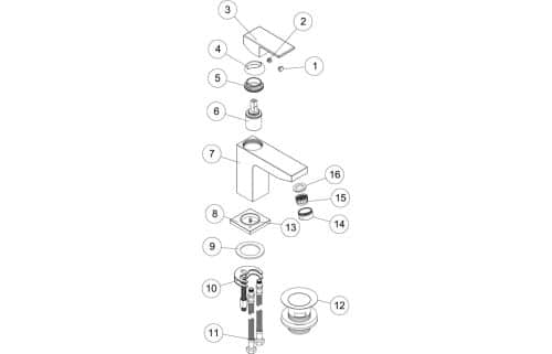 Ponza Cloakroom Basin Mixer w/Click-Clack Waste - Image 2