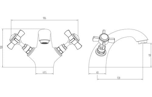 Tadlow Basin Mixer w/Pop Up Waste - Image 3