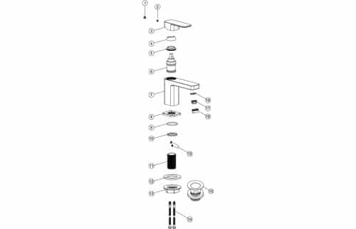 Adria Basin Mixer w/Click-Clack Waste - Image 2
