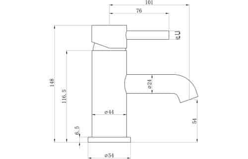 Pescara Basin Mixer w/Click-Clack Waste - Chrome - Image 3