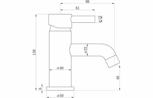 Pescara Cloakroom Basin Mixer w/Click-Clack Waste - Chrome - Image 3