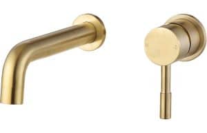 Pescara Mono Wall Mounted Basin Tap - Brushed Brass