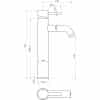 Pescara Mono Tall Basin Tap - Brushed Brass - Image 3