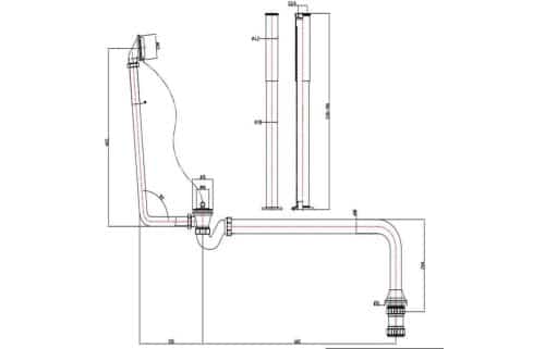 Exposed Bath Plug & Chain Waste With Pipe Shrouds - Image 2