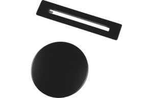Free Standing Bath Curved Overflow and Waste Cover - Black