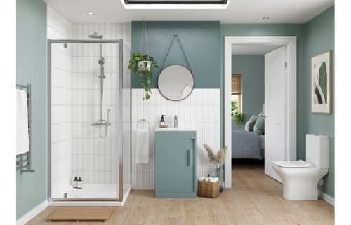 Elements 510mm Floor Standing Unit Inc. Basin - Matt Sea Green - Image 2