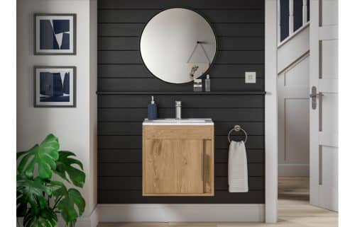 Elements 510mm Wall Hung Unit Inc. Basin - Seville Oak - Image 2