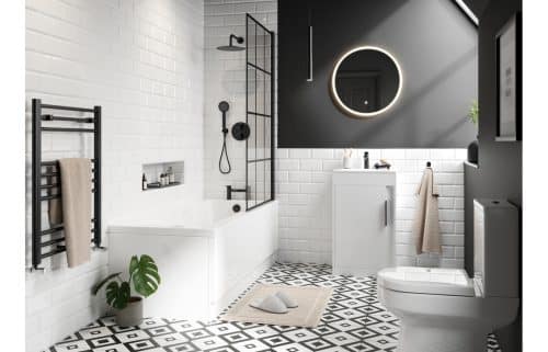 Elements 510mm Wall Hung Unit Inc. Basin - White Gloss - Image 2