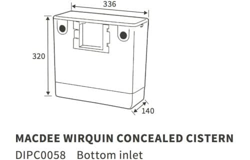 Macdee Wirquin Concealed Cistern (Bottom Inlet) - Image 2