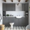 Benita 500mm 2 Door Basin Unit - Grey Ash - Image 2