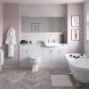 Benita 500mm 2 Door Basin Unit - Satin White Ash - Image 2