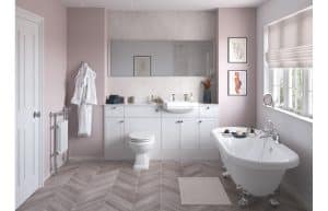 Benita 2400mm Plinth - Satin White Ash