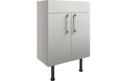 Alba 600mm Basin Unit - Light Grey Gloss