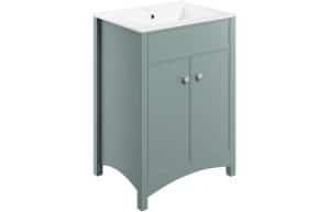 Lucia 610mm Basin Unit w/Basin - Sea Green Ash