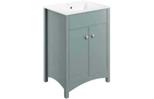 Lucia 610mm Basin Unit w/Basin - Sea Green Ash