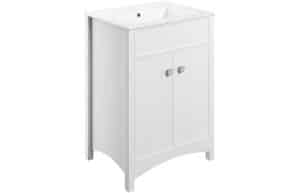 Lucia 610mm Basin Unit w/Basin - Satin White Ash