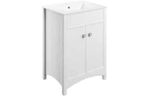 Lucia 610mm Basin Unit w/Basin - Satin White Ash