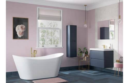 Lambra 350mm 2 Door Wall Hung Tall Unit - Matt Indigo - Image 2