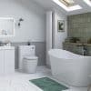 Lambra 500mm 2 Drawer Wall Hung Cloakroom Basin Unit - White Gloss - Image 2