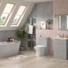 Gatsby 610mm 2 Drawer Wall Unit & Basin - Grey Gloss - Image 2