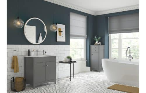 Lucia 550x550mm Round Mirror - Grey Ash - Image 2