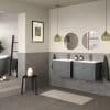 Lucia 605mm Wall Unit (exc. Basin) - Sea Green Ash - Image 3