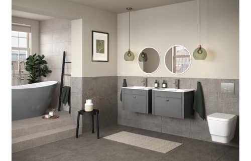 Lucia 605mm Wall Unit & Basin - Satin White Ash - Image 3