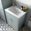 Lucia 610mm Basin Unit (exc. Basin) - Sea Green Ash - Image 3