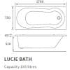 Lucie 1700x750 Keyhole Bath & Legs - Image 2
