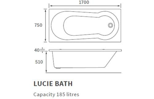 Lucie 1700x750 Keyhole Bath & Legs - Image 2