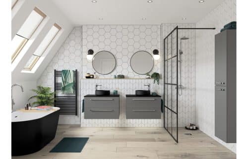 Morina 600mm Floor Standing Basin Unit (No Top) - Matt Urban Grey - Image 2