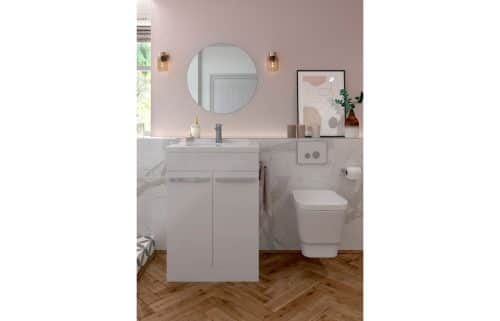 Morina 600mm Floor Standing Basin Unit (No Top) - White Gloss - Image 3