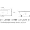Navarre L Shape 1500x850 RH Shower Bath Pack - Image 2