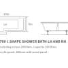 Navarre SUPERCAST L Shape 1700x850 LH Shower Bath Pack - Image 3
