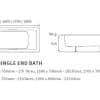Navarre Square 1600x700 Single Ended Bath & Legs - Image 2